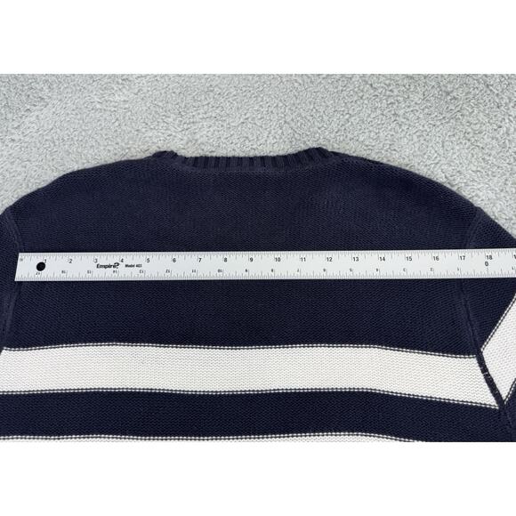 J Crew Oarsman Reverse Jersey Blue White stripe Men Sweater Size Large - Picture 9 of 12